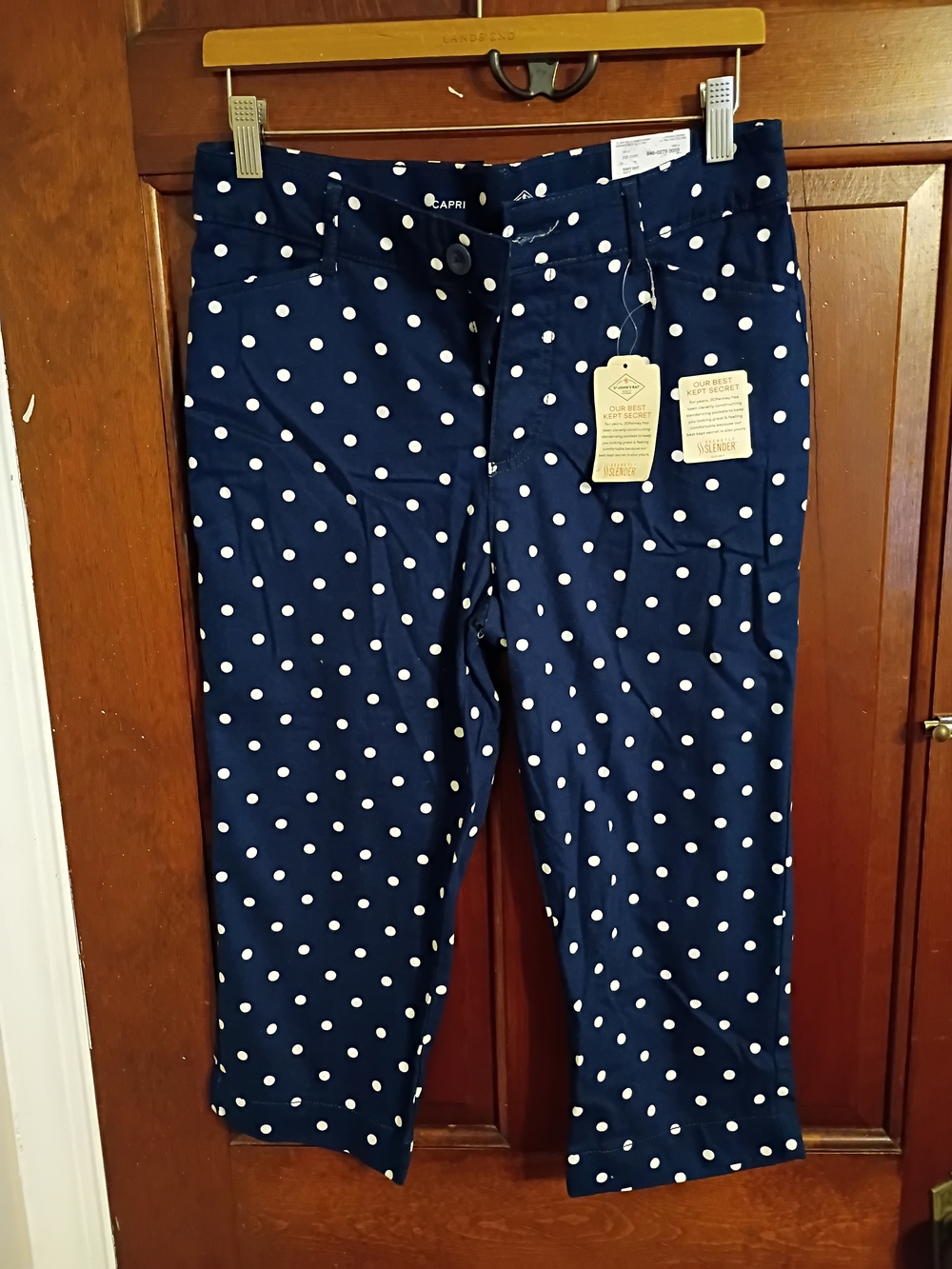 Navy Blue Polka Dot Women's Capris Size 8